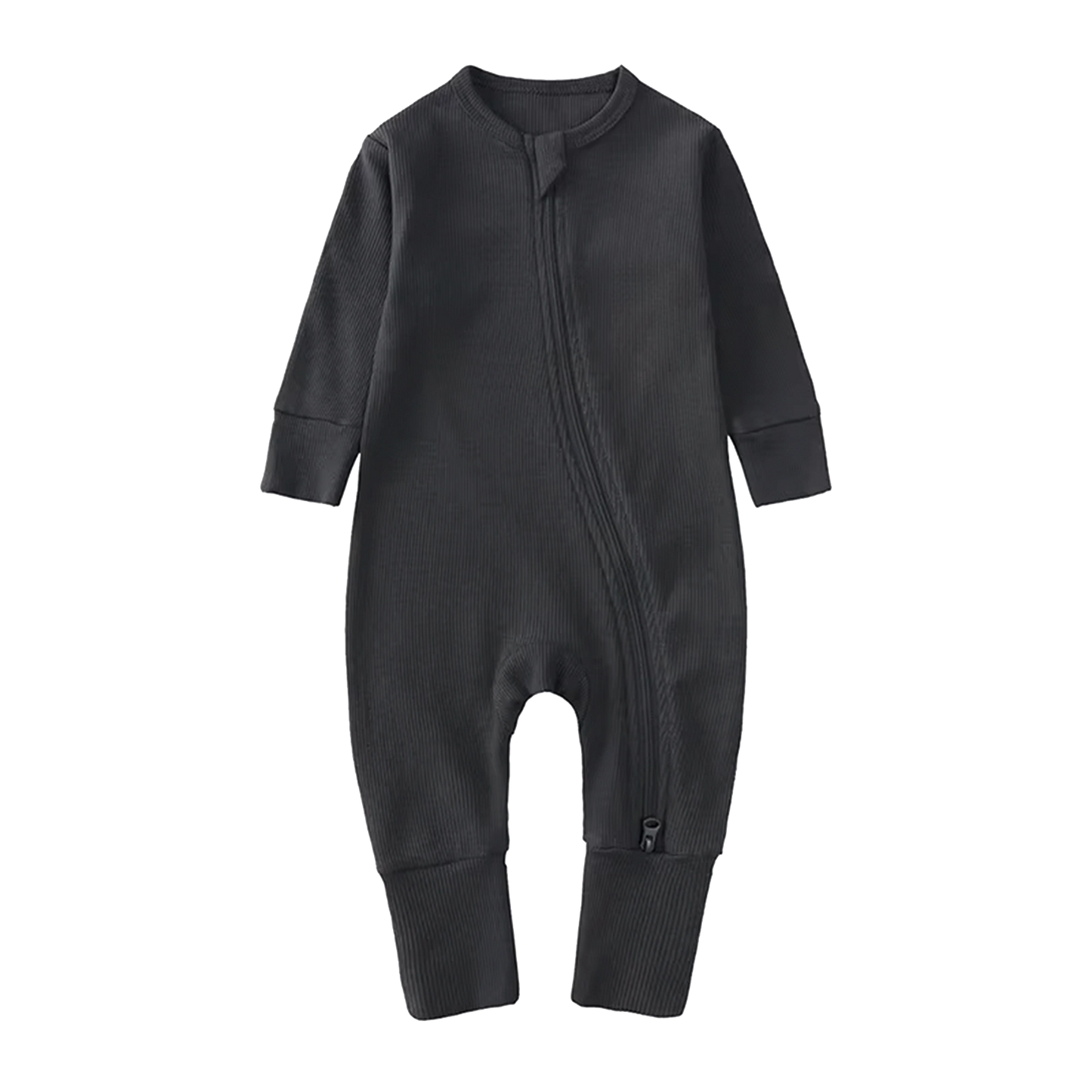 Long-Sleeve Ribbed Bamboo Pajama Romper