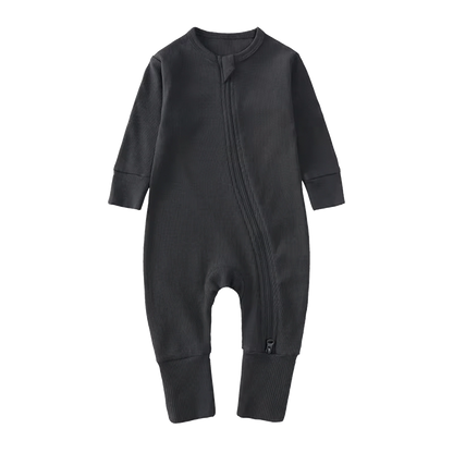 Long-Sleeve Ribbed Bamboo Pajama Romper