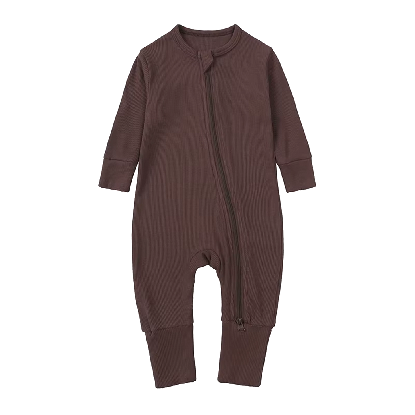 Long-Sleeve Ribbed Bamboo Pajama Romper