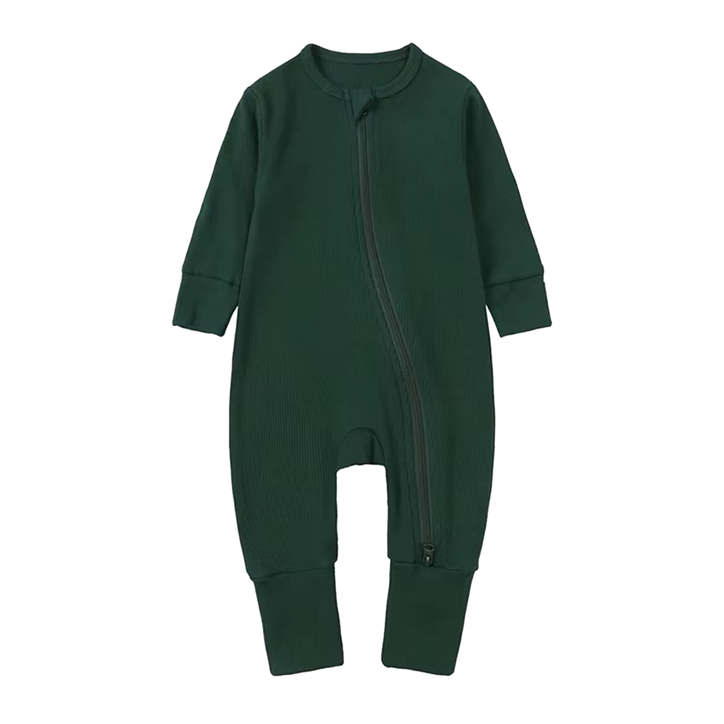 Long-Sleeve Ribbed Bamboo Pajama Romper