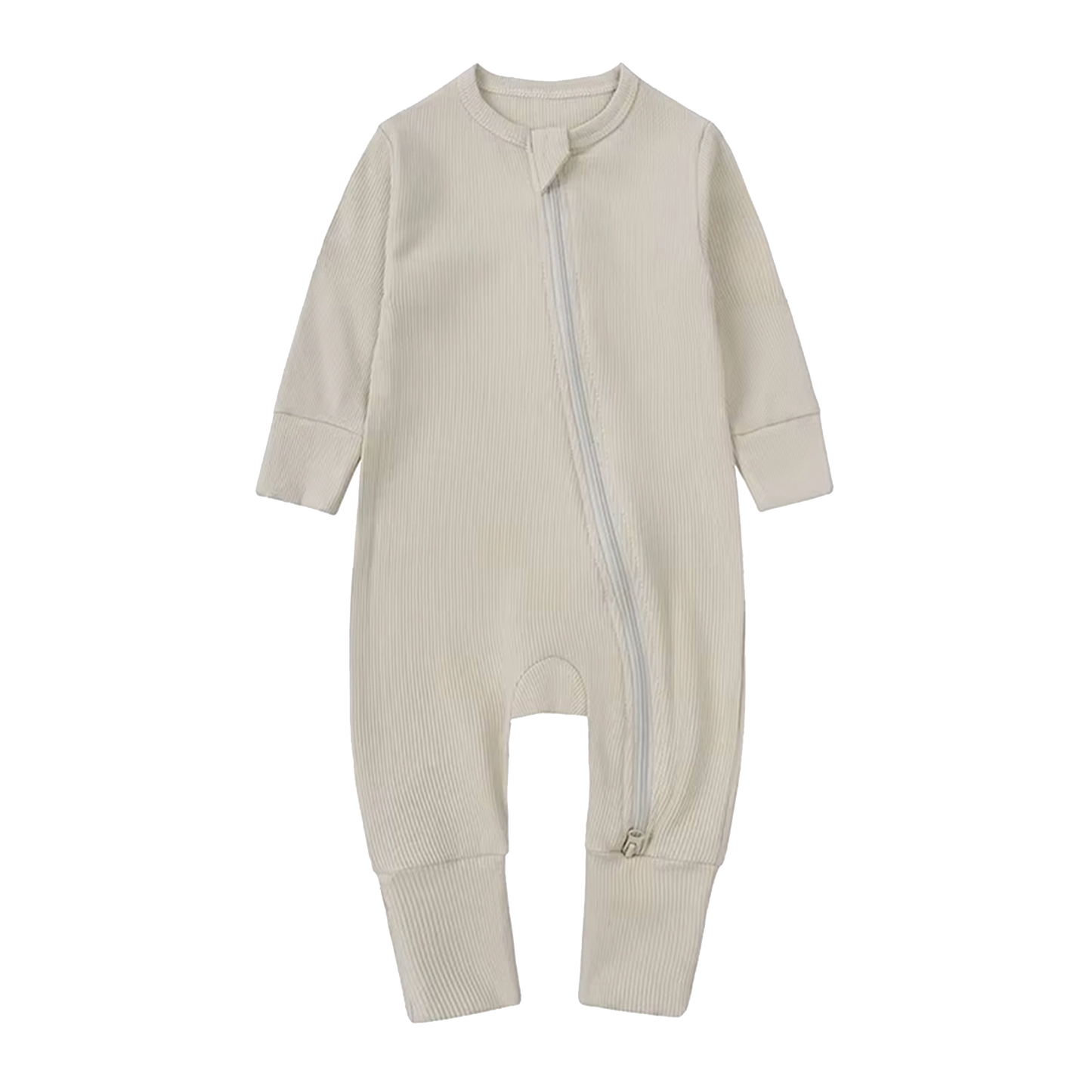 Long-Sleeve Ribbed Bamboo Pajama Romper