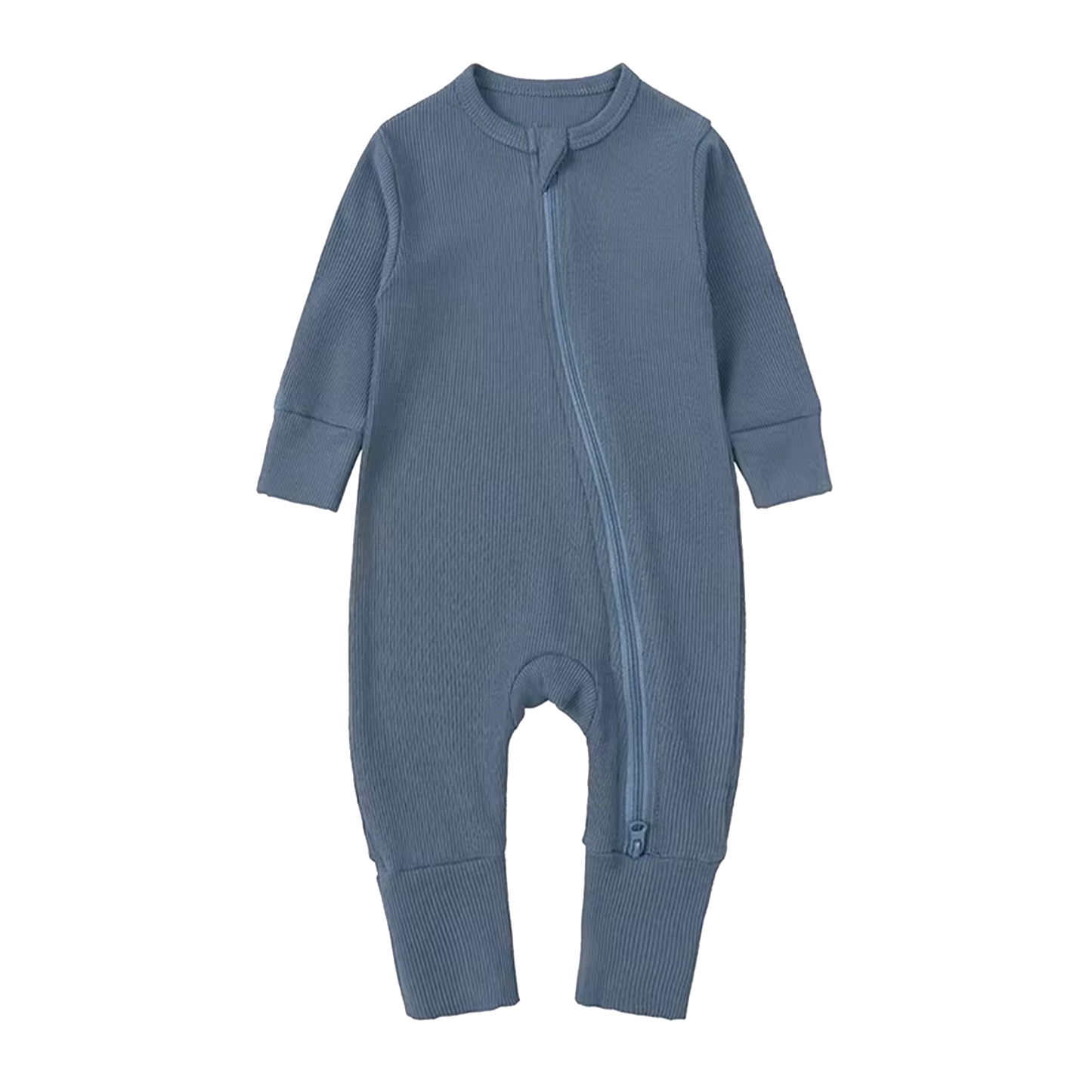 Long-Sleeve Ribbed Bamboo Pajama Romper