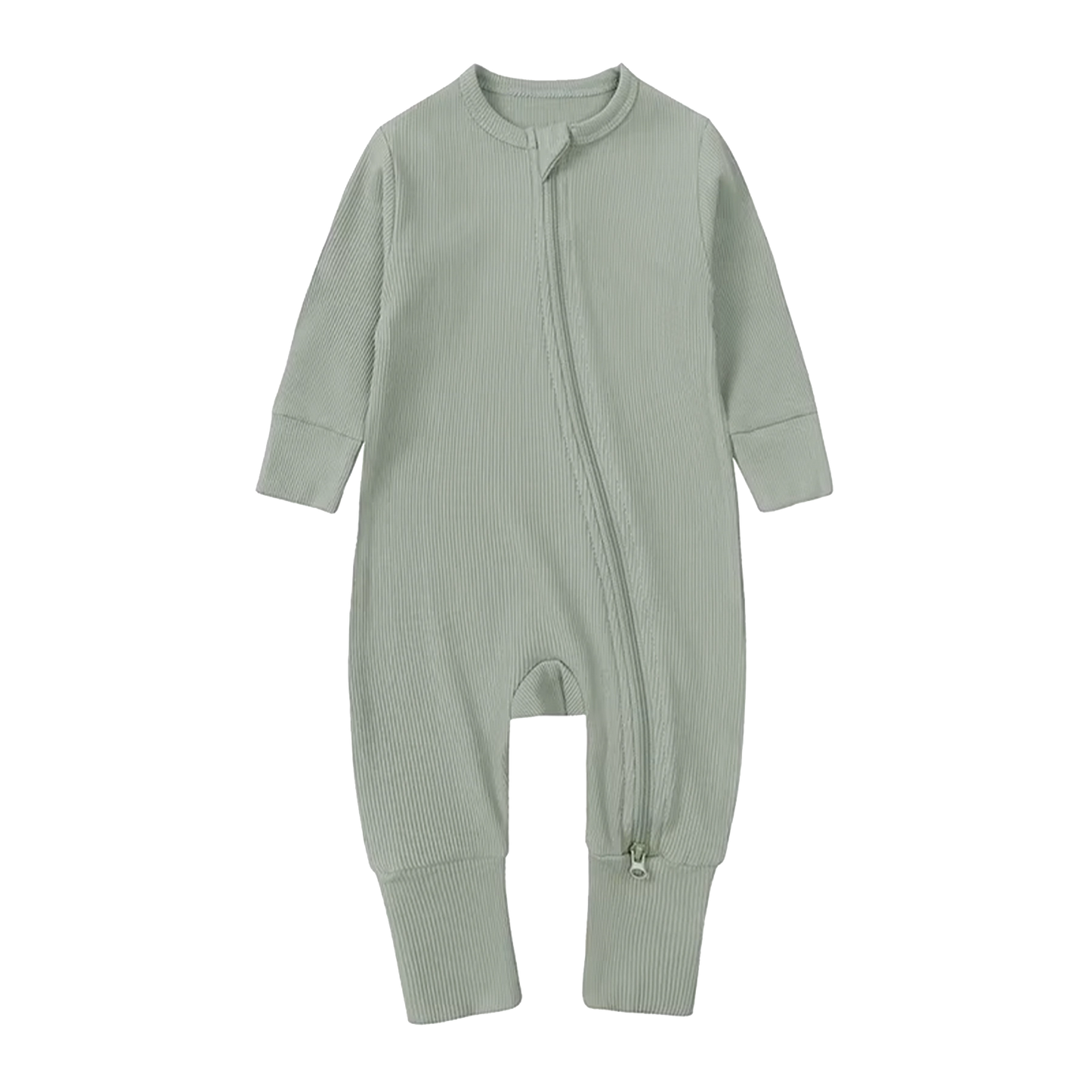 Long-Sleeve Ribbed Bamboo Pajama Romper