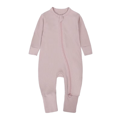 Long-Sleeve Ribbed Bamboo Pajama Romper