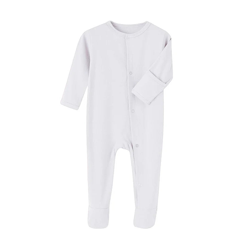 Long-Sleeve Organic Cotton Pajama Romper with Footies