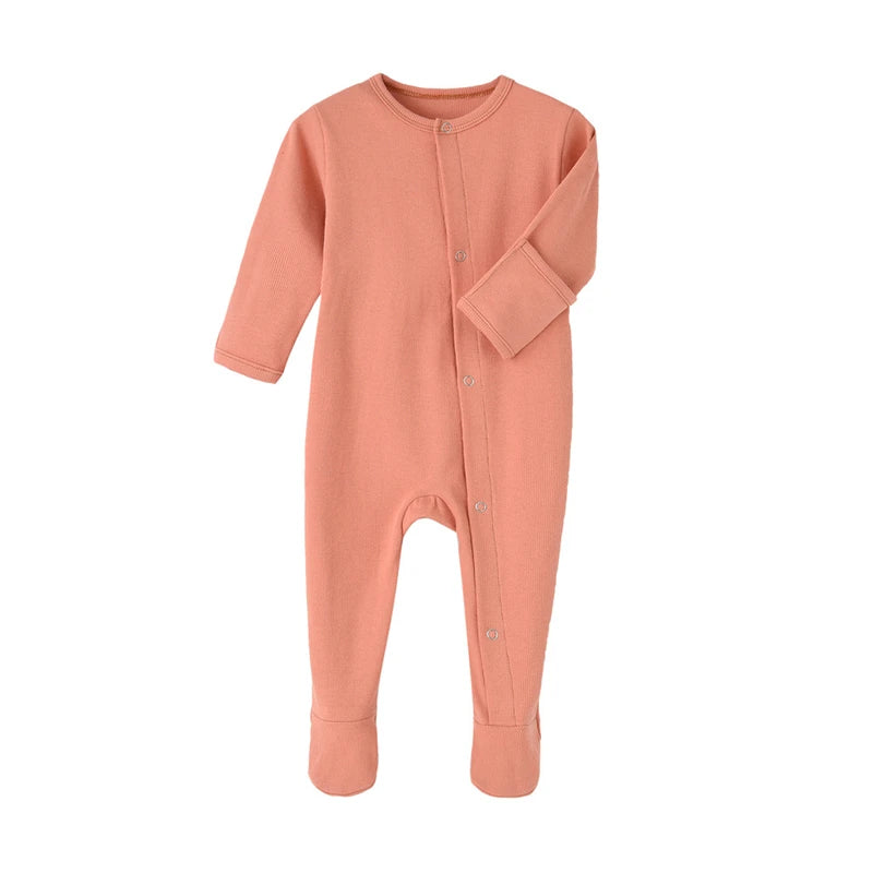 Long-Sleeve Organic Cotton Pajama Romper with Footies