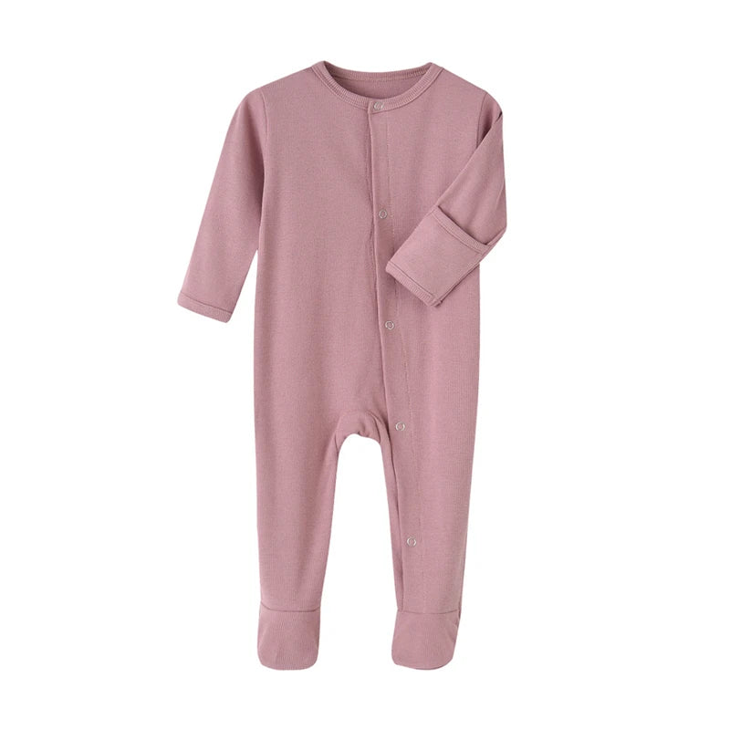 Long-Sleeve Organic Cotton Pajama Romper with Footies