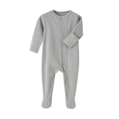 Long-Sleeve Organic Cotton Pajama Romper with Footies