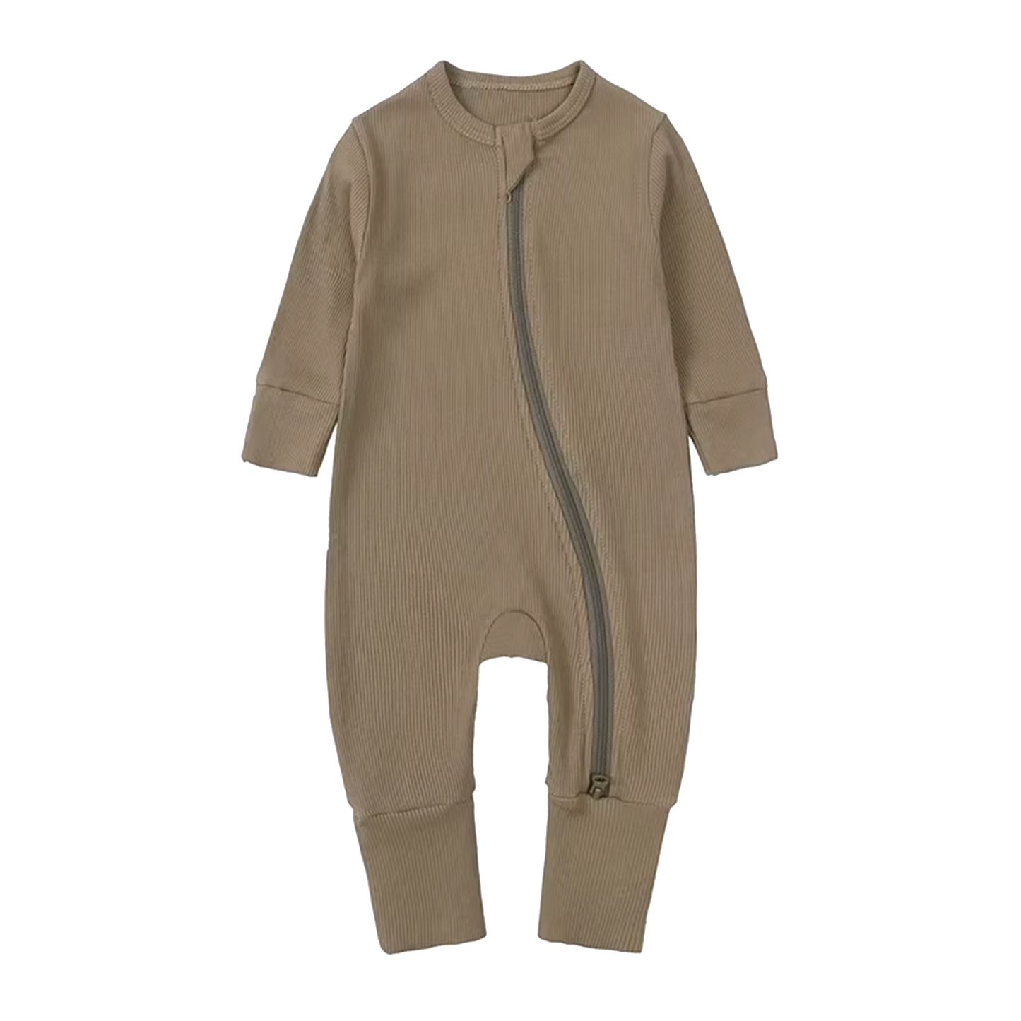 Long-Sleeve Ribbed Bamboo Pajama Romper