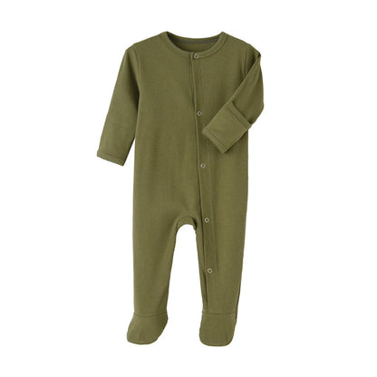 Long-Sleeve Organic Cotton Pajama Romper with Footies